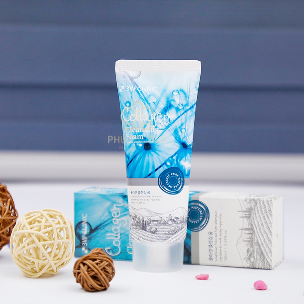 Sữa Rửa Mặt 3W Clinic Collagen Cleansing Foam 100ml