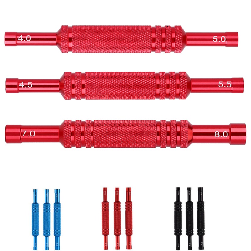 Set 3 Chìa Vặn Đai Ốc Lục Giác Bằng Hợp Kim Nhôm 4.0 / 5.0 / 4.5 / 5.5 / 7.0 / 8.0mm Cho Xe Điều Khiển Từ Xa
