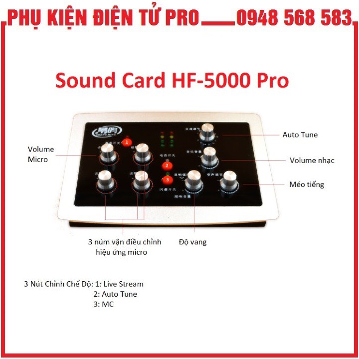 Bộ Sound Card Thu Âm Auto Tune Hf-5000 Pro