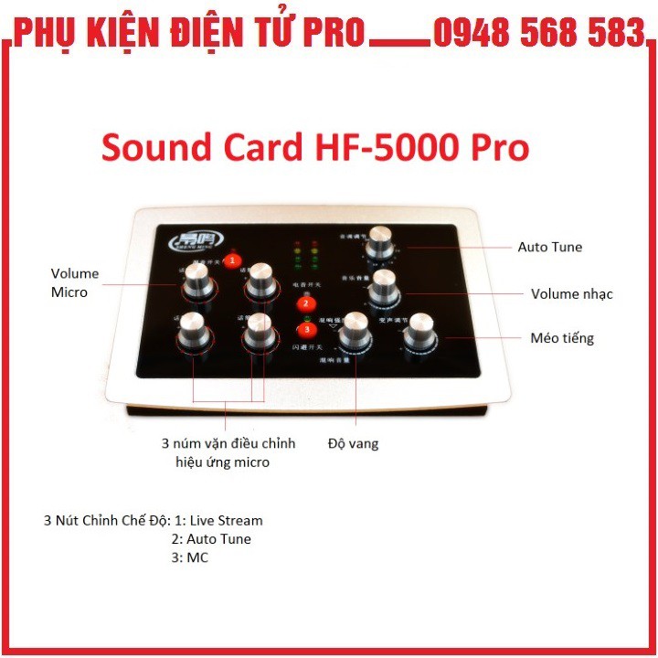 BỘ SOUND CARD THU ÂM AUTO TUNE HF-5000 PRO