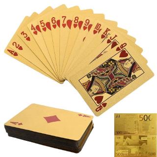 ĐỒ CHƠI Bộ Bài 500 E uro mạ vàng