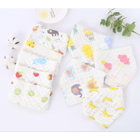 Set 5 yếm xô 6 lớp manny, yếm xô cho bé sơ sinh