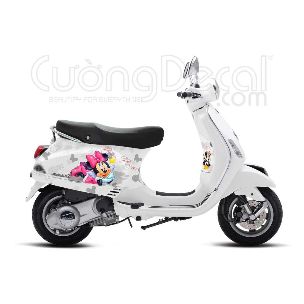 Bộ Decal tem trùm Vespa LX Mickey & Minie