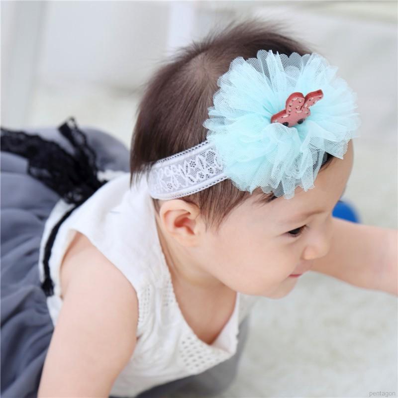 Băng Đô Vải Ren Đính Hoa Dễ Thương Cho Bé