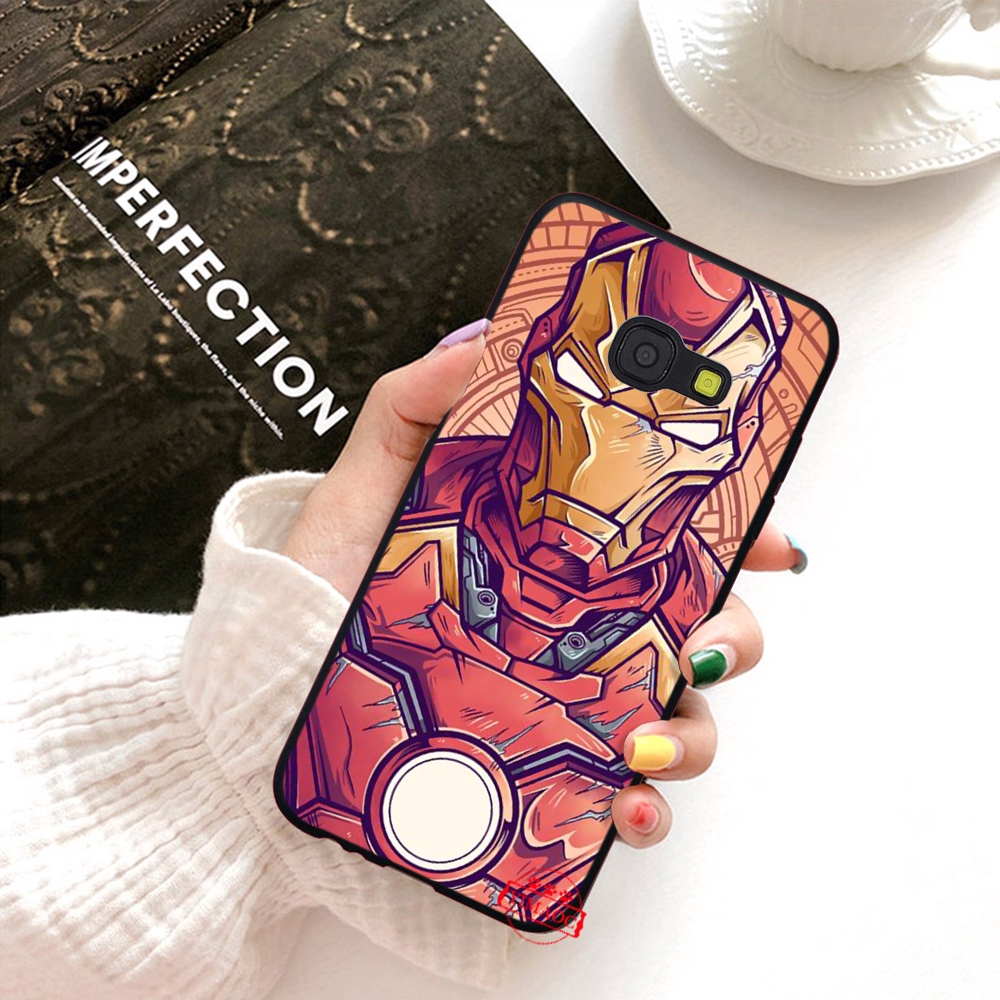 Ốp Lưng Mềm In Hình Siêu Anh Hùng Iron Man Cho Samsung A3 A5 A6 Plus A7 A8 A9 2016 2017 2018 A20e