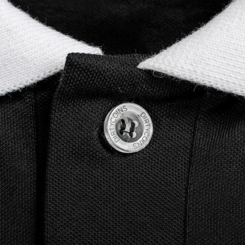 DirtyCoins Striped Polo Shirt - Black