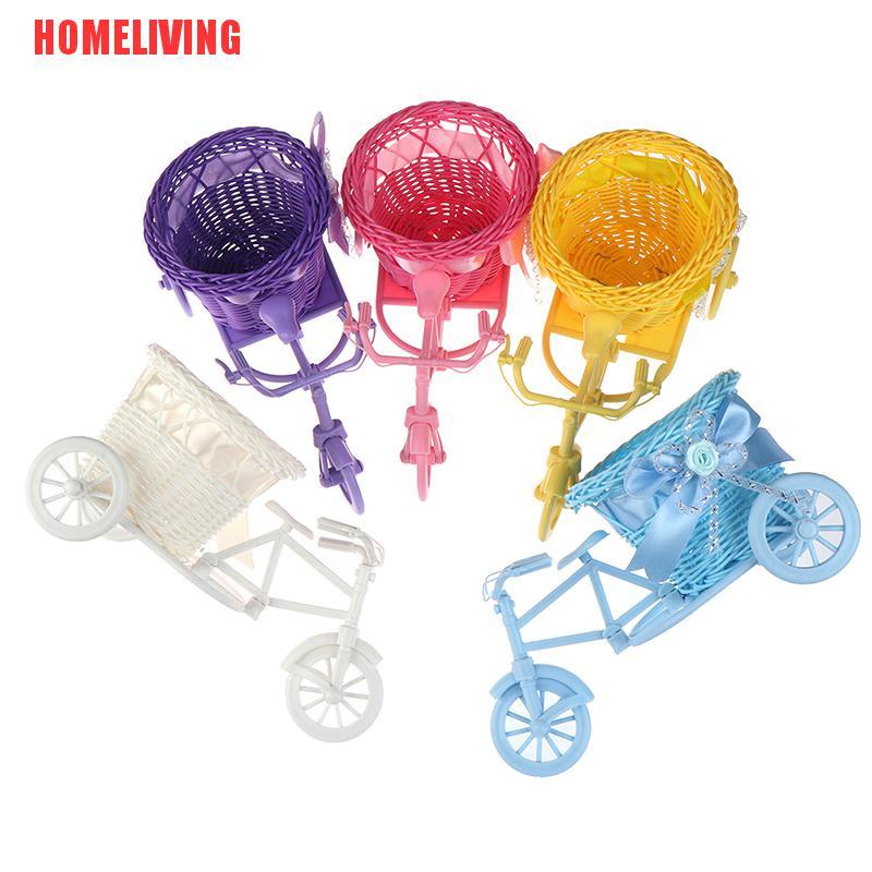Giỏ Hoa Hình Xe Đạp Ba Bánh Nhỏ Để Bàn Trang Trí Nhà Cửa / Văn Phòng