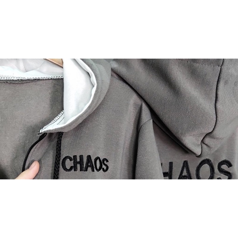 Áo khoác nỉ bông ngoại thêu xịn CHAOS Phong Cách Hàn Ulzzang GAU | BigBuy360 - bigbuy360.vn