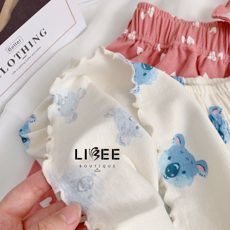 Quần đùi nữ hoạ tiết thun cotton bozip từ 38-55kg-23Q00002