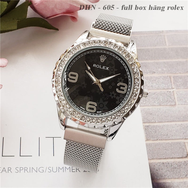 Đồng hồ nữ Rolex mặt tròn đính đá máy pin, dây hợp kim chống gỉ DHN605 Shop404 | BigBuy360 - bigbuy360.vn