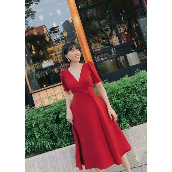 (SHOP BIGSIZE nữ 50kg đến 90kg ) ĐẦM CỔ V ĐI TIỆC