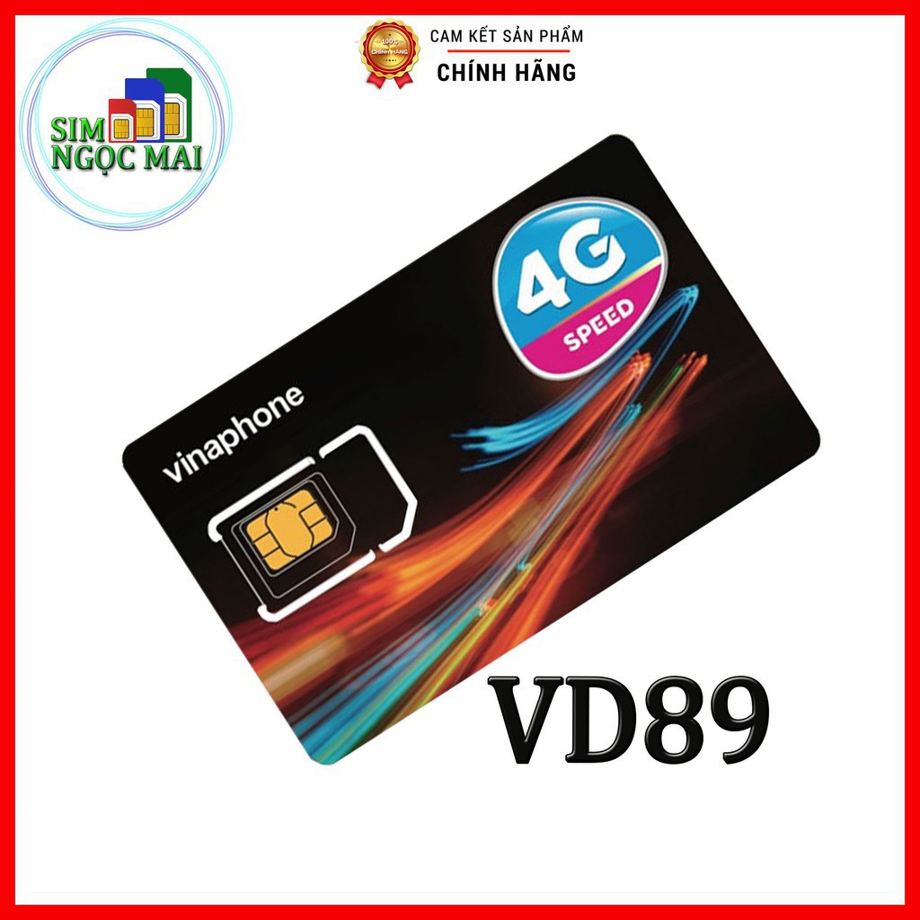 GIẢM KỊCH SÀN Sim 4G Vinaphone VD89 - Trọn Gói 1 Năm , Miễn Phí 2GB/NGÀY Data, nghe gọi thả ga- Sim Ngọc Mai %