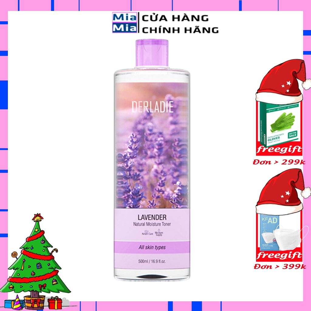 Toner Nước Hoa Hồng Lavender Oải Hương Derladie Lavender Natural Moisture Toner 500ml Nhập Khẩu HÀN QUỐC CHÍNH HÃNG