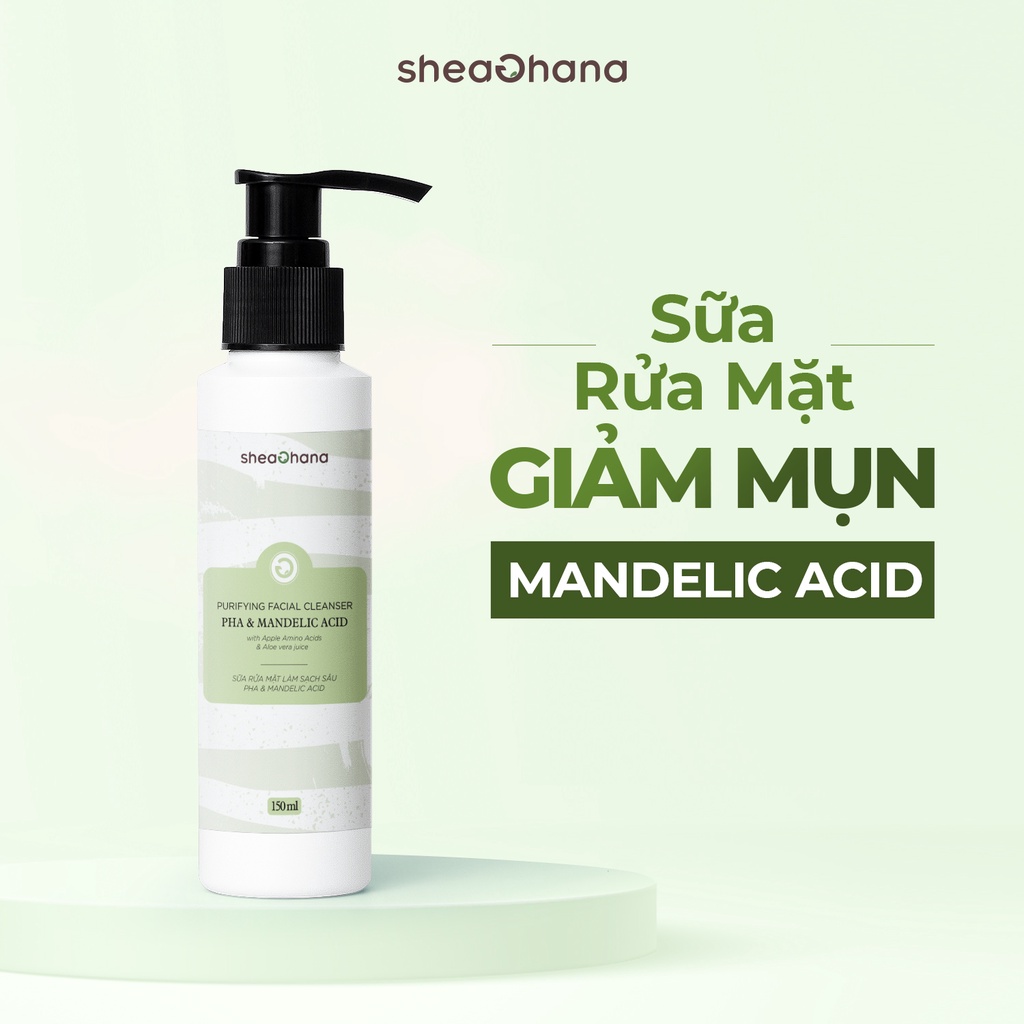 Sữa rửa mặt giảm mụn sạch sâu SheaGhana từ PHA & Mandelic Acid 150ml