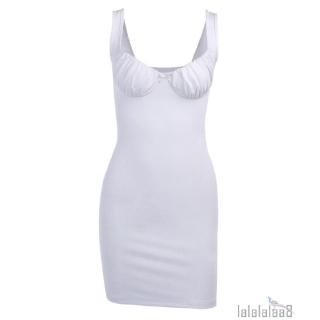 ☆➔❤Phụ Nữ Gợi Cảm Suspender Màu Trơn Câu Lạc Bộ Đêm Thời Trang Mùa Hè Xếp Ly Skinny Đầm