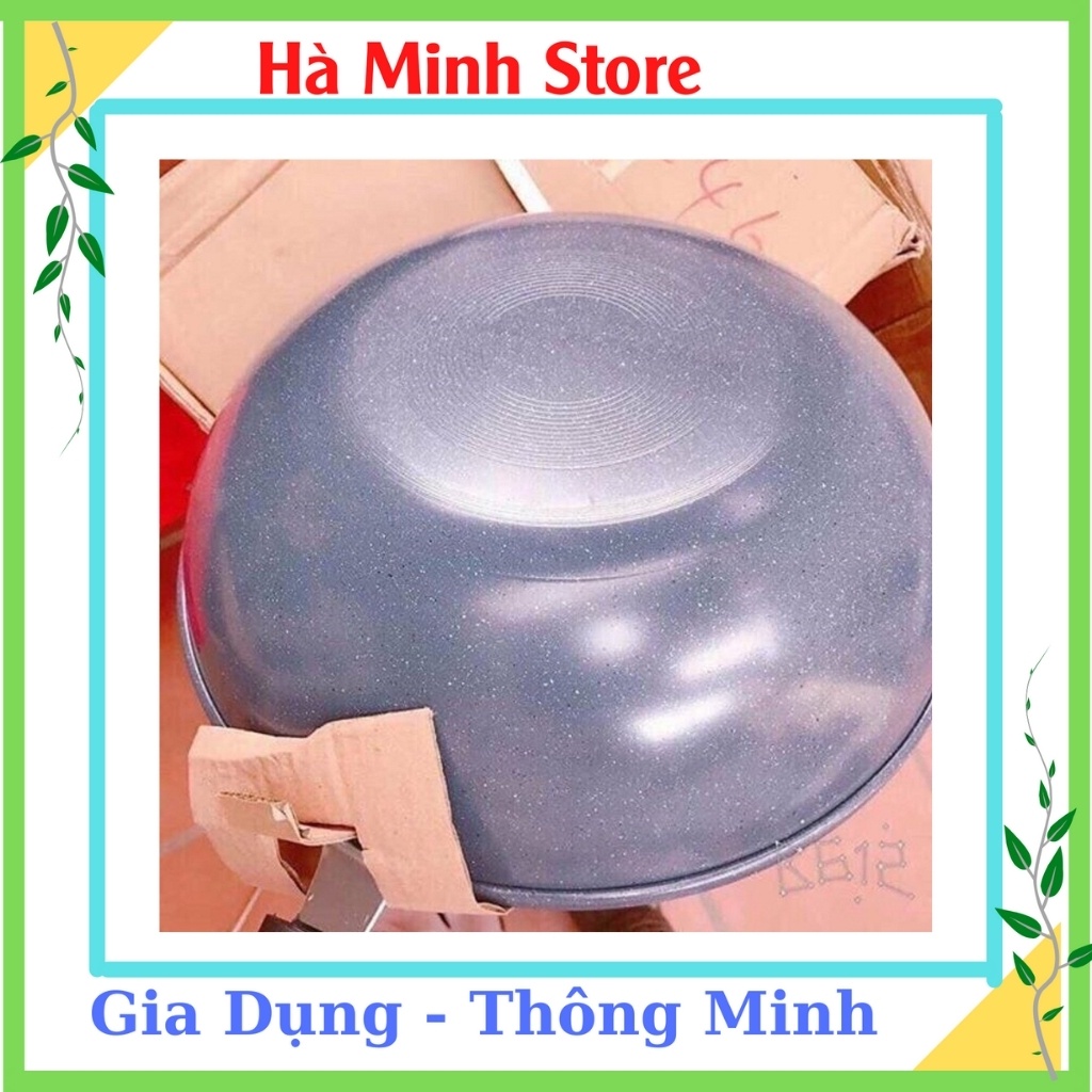 Chảo Đá Sâu Lòng Ceramic Size 32 Siêu Chống Dính, An Toàn, Không Đổi Màu, Dùng Cho Tất Cả Các Loại Bếp, Gia Dụng Hà Minh