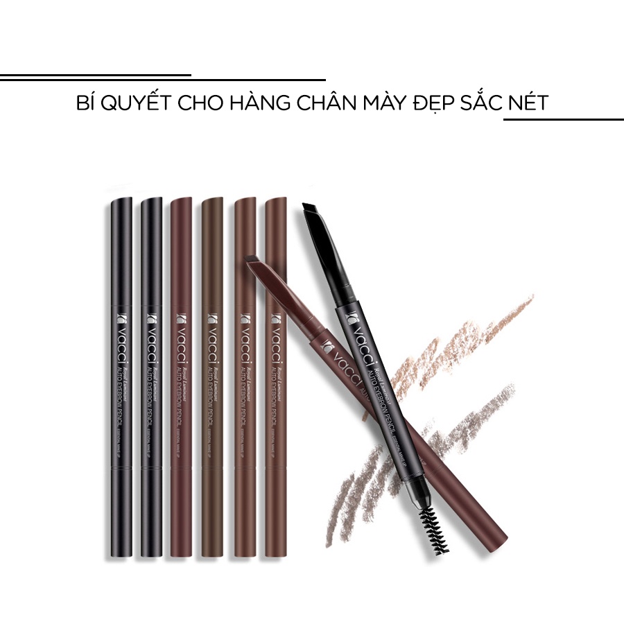 Chì kẻ mày định hình không trôi Vacci Auto Eyebrow Pencil - Thiết kế thông minh, dễ vẽ