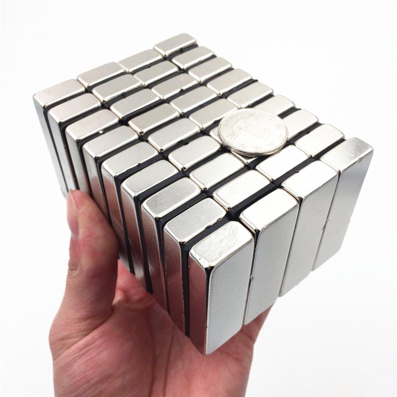 Nam châm siêu mạnh 60x20x10mm mạ bạc niken N35