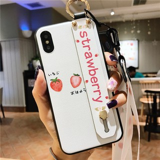 Ốp lưng Iphone CÓ DÂY ĐEO CỔ CỰC CUTE - ốp điện thoại hình hoa ngọc trắng,dâu tây, X/XS,11- Phone Care Store