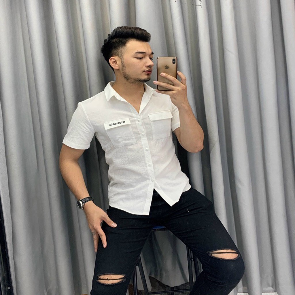 Áo sơ mi nam tay ngắn chất đũi LOẠI 1, dày dặn, phom dáng đẹp | BigBuy360 - bigbuy360.vn