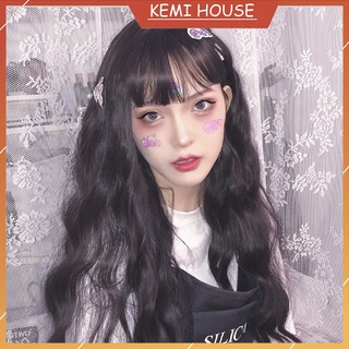 Tóc giả nguyên đầu dài xoăn, tóc giả nữ cả đầu phong cách Nhật Bản [Có Sẵn]