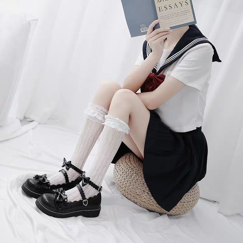 Giày lolita viền 2 nơ