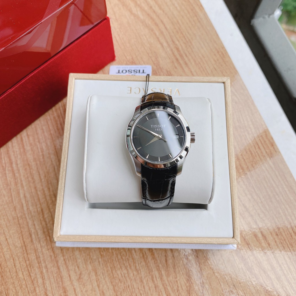 Đồng hồ nữ chính hãng Tissot Couturier Quartz Black Dial T035.210.16.051.01 (T0352101605101) - Máy Pin - Kính Sapphire