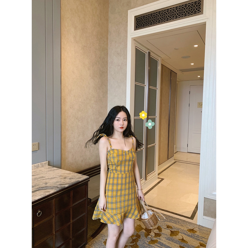 Women's Fashion Summer  Plaid dress with suspenders | BigBuy360 - bigbuy360.vn