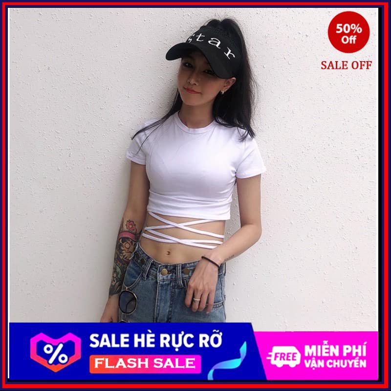 Áo crotop áo croptop ôm body dây đan eo chất thun co giãn tốt, thời trang Hàn Quốc, XUONGMAYHANOI.2