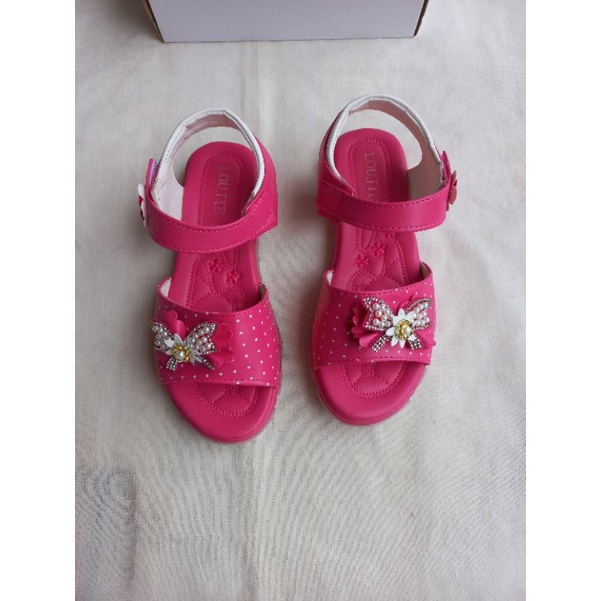 Dép Sandal Bé Gái 3 đến 12Tuổi Gắn Nơ Đính Đá Phong Cách Hàn Quốc
