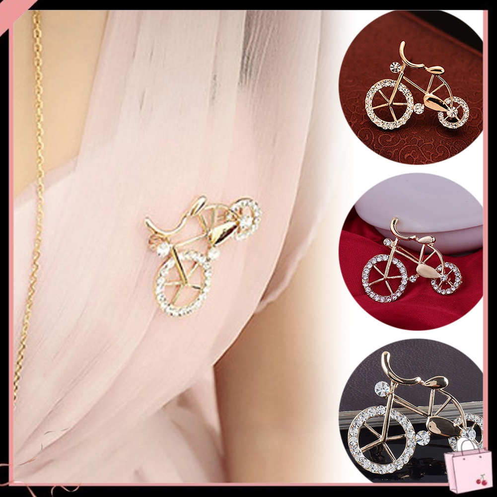 Trâm Cài Áo Hình Chiếc Xe Đạp Đính Đá Bằng Hợp Kim Thời Trang