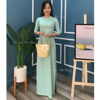 Áo dài trơn màu xanh ngọc