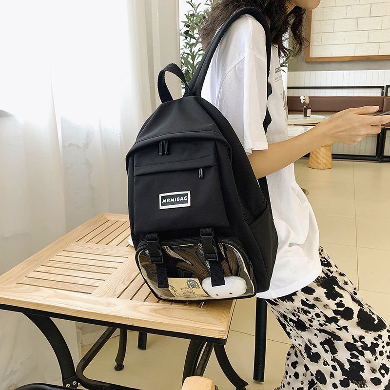 Balo thời trang nam nữ cặp sách đi học kích cỡ lớn nhiều ngăn đựng chất vải canvas bền đẹp chống thấm nước