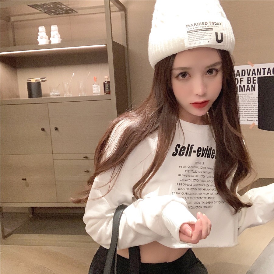 Áo Hoodie Thu Đông Croptop Cực Iuu Ulzzang | BigBuy360 - bigbuy360.vn