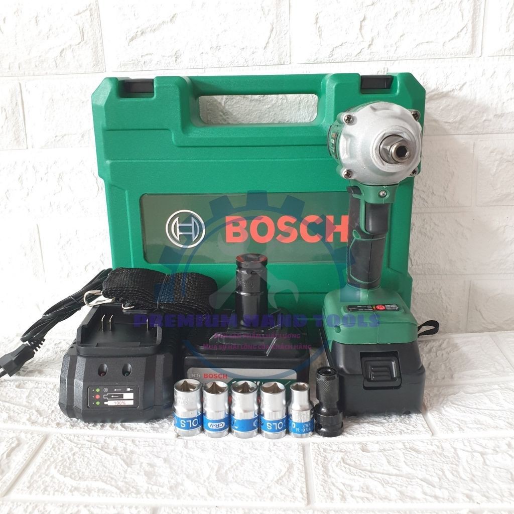 Máy siết bulong Bosch 118V 2 pin đầu 2 trong 1 100% dây đồng không chổi than  tặng Kèm đầu chuyển vít