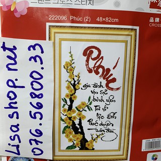 Tranh thêu chữ thập phúc 48x82cm chưa thêu 222096