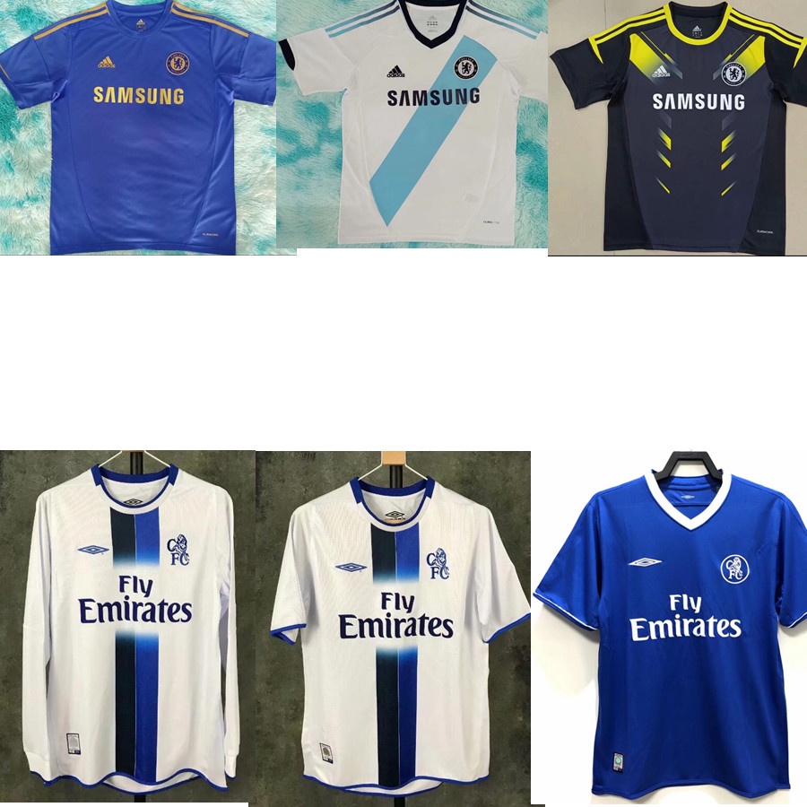 Áo Bóng Đá Dài Tay Phong Cách Retro 2003 2005 chelsea 2012 2013