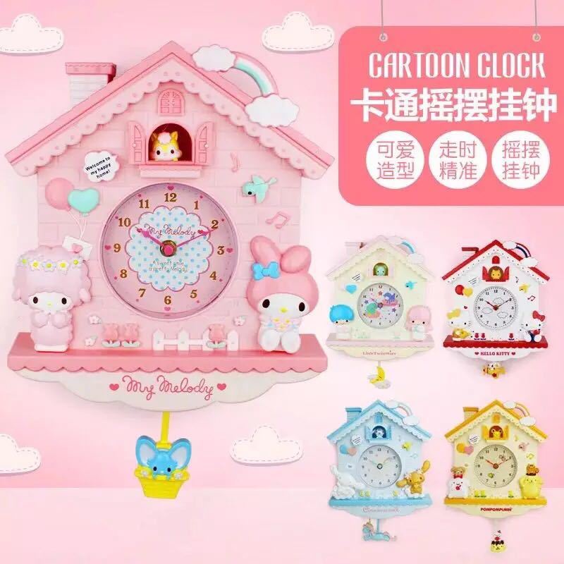 Hellokitty Đồng Hồ Kim Treo Tường Hình Hello Kitty