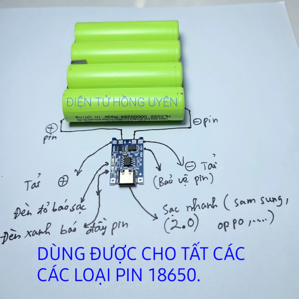 Combo 2 mạch / 5 mạch sạc TP4056 mẫu Sịn . Mạch sạc 1S cell 18650