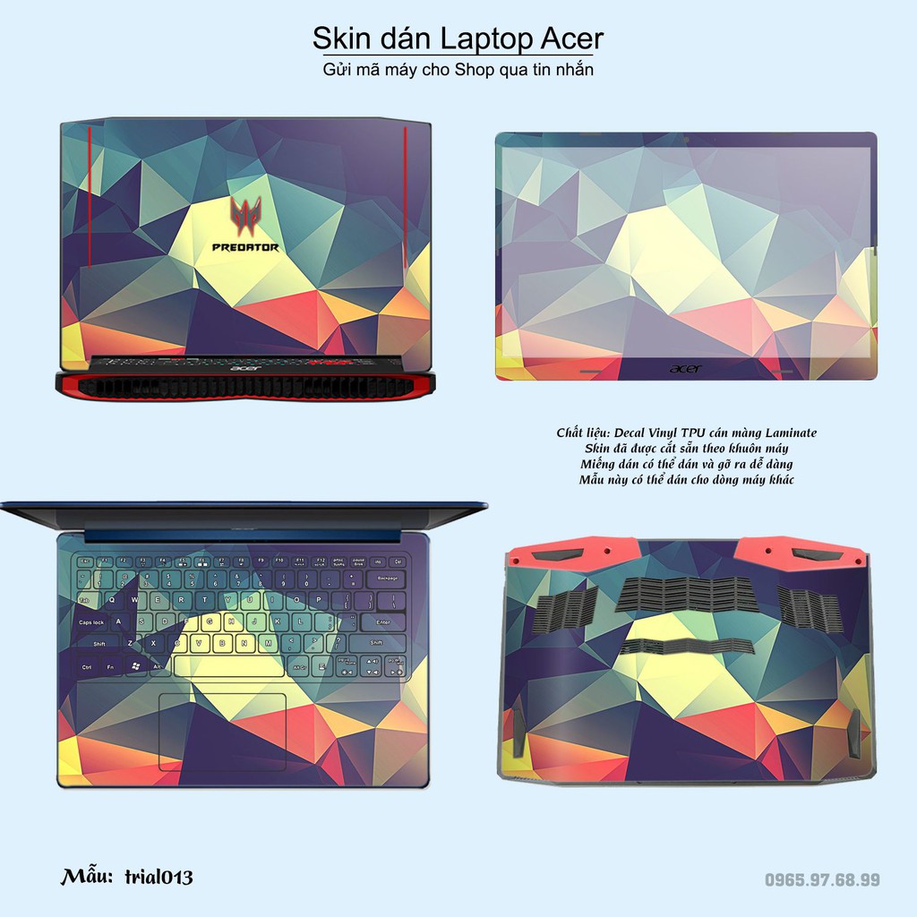 Skin dán Laptop Acer in hình Đa giác _nhiều mẫu 3 (inbox mã máy cho Shop)