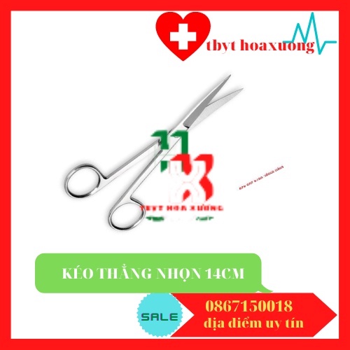 [Hàng Cao Cấp] Kéo Y Tế Thẳng Nhọn 14cm- Kéo Cắt Chỉ Sắc Bén Parkistan