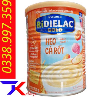 Bột ăn dặm RIDIELAC GOLD Gà rau củ - bò rau củ- heo cà rốt-lươn cà rốt-heo bó xôi-Hộp thiếc 350g