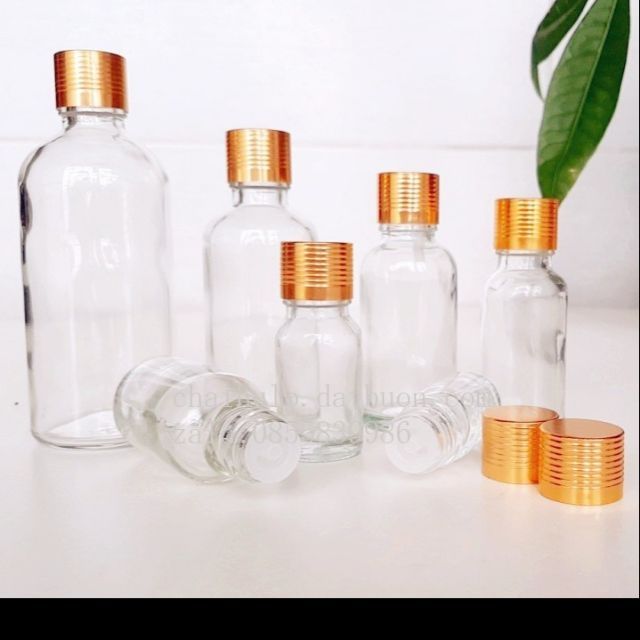 Bộ COMBO 20-30-50-100 Vỏ Lọ Tròn 10ml và 20ml.( Đủ bộ Nắp khoen vàng + Lót+ nhỏ giọt )