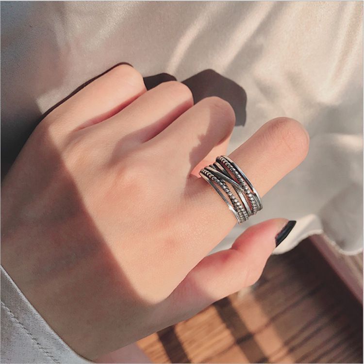 Set 2 nhẫn hình mặt cười phong cách hiphop thời trang