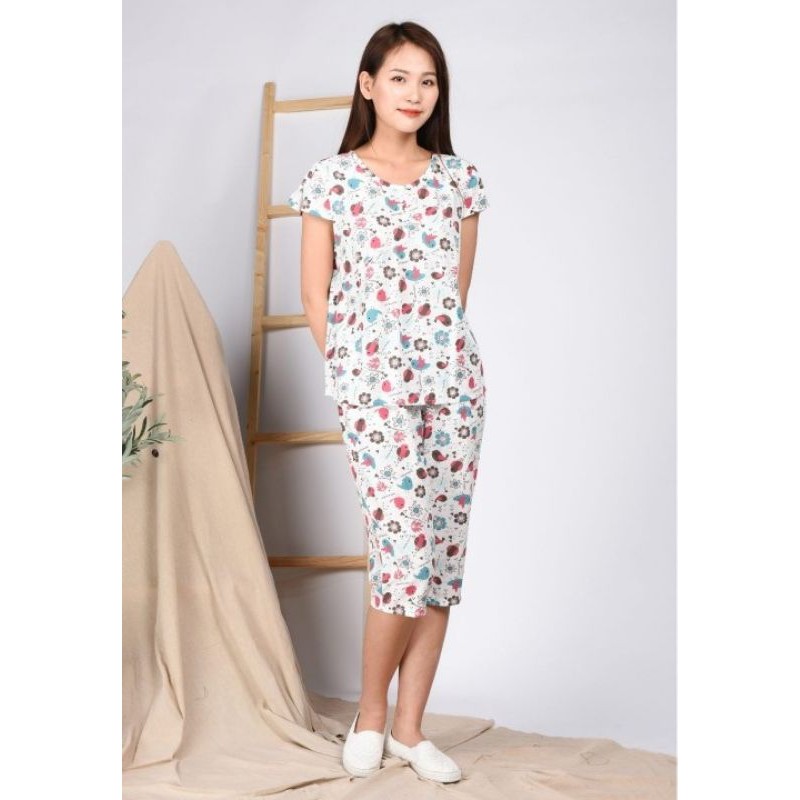 Bộ mặc nhà cộc tay quần lửng Wonnerful lanh 933 Giá 259.000đ