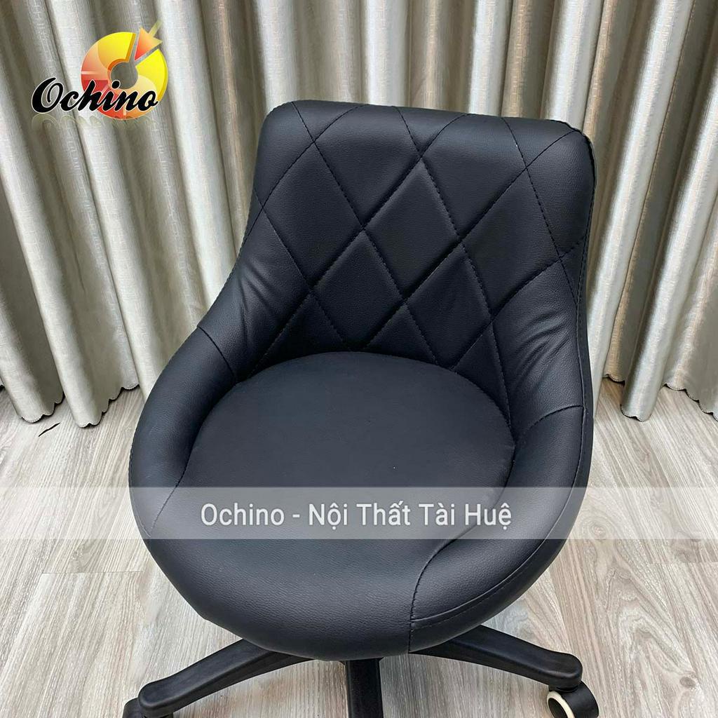 Ghế Makeup, Ghế Xoay Văn Phòng Chân Bánh Xe Nhựa Đen Mẫu Nỉ Da Độc Lạ (Có Sẵn)