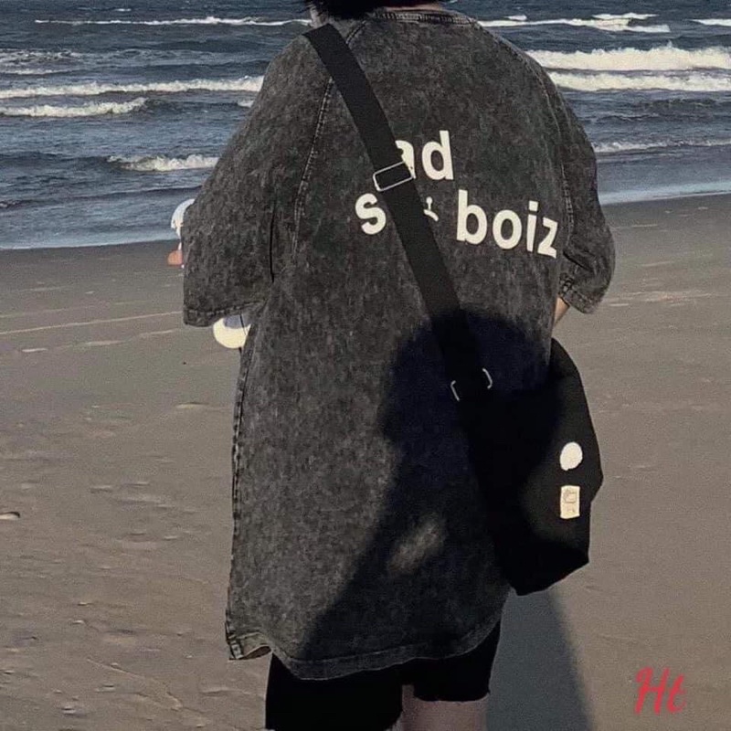 Áo thun tay lỡ loang đen Vân đá sad boiz unisex tay lỡ cho nam nữ