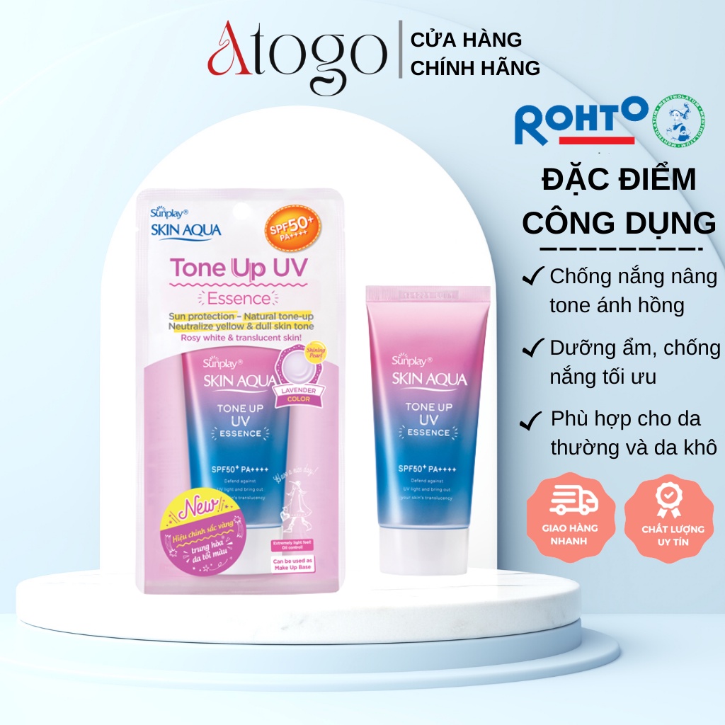 Tinh Chất Chống Nắng Hiệu Chỉnh Sắc Da Sunplay Skin Aqua Tone Up Uv Essence Lavender Spf50+ Pa++++ 50g