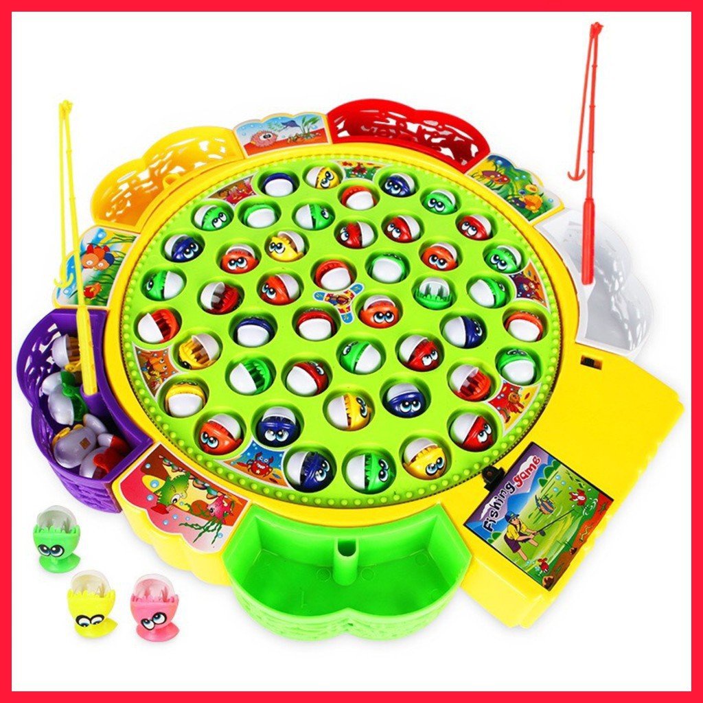 Bộ đồ chơi câu cá 45 con đĩa xoay có nhạc fishing -Trò chơi giáo dục cho bé trai và bé gái