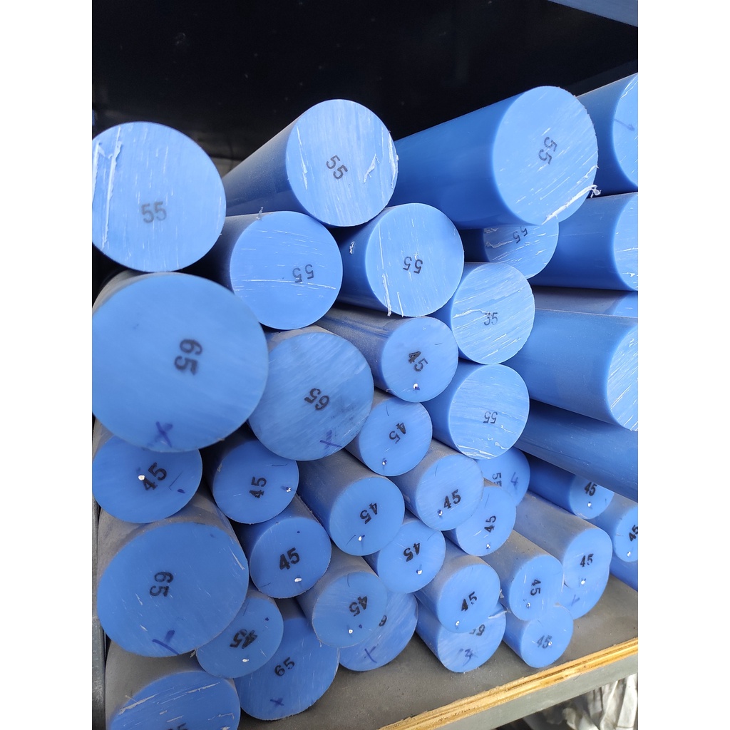 Thanh nhựa MC Nylon Hàn Quốc màu xanh D50x500, D55x500mm